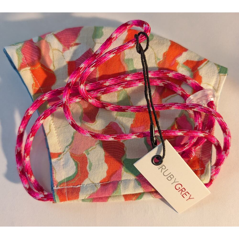 Ruby Grey Pink Floral Face Covering Mask